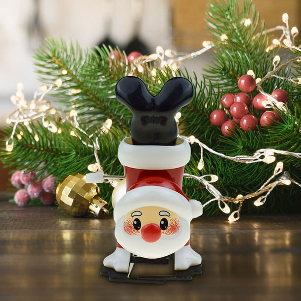 Juguete Navideño con Mecanismo de Relojería Invertido, Muñeco de Nieve con Oso Papá Noel Caminando, Juguete para Jardín de Infantes