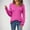 Hot Pink, variant on Itsame Knitted Sweater Women Long Sleeves Knitted Sweatershirt High Neck New Solid Color Sweatshirts Beige Size L