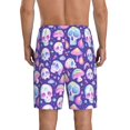 thumbnail image 2 of JUNZAN Skull mushroom colorful Pattern Sleep Pajama Shorts for Men,Men's Pajama Bottoms,Sleepwear,Pj Shorts, 2 of 7