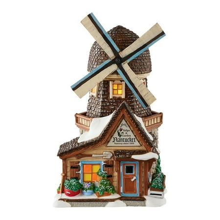 Dept 56 New England Department 56 New England Village Nantucket Tulips & Garden Lighted Porcelain Windmill ()