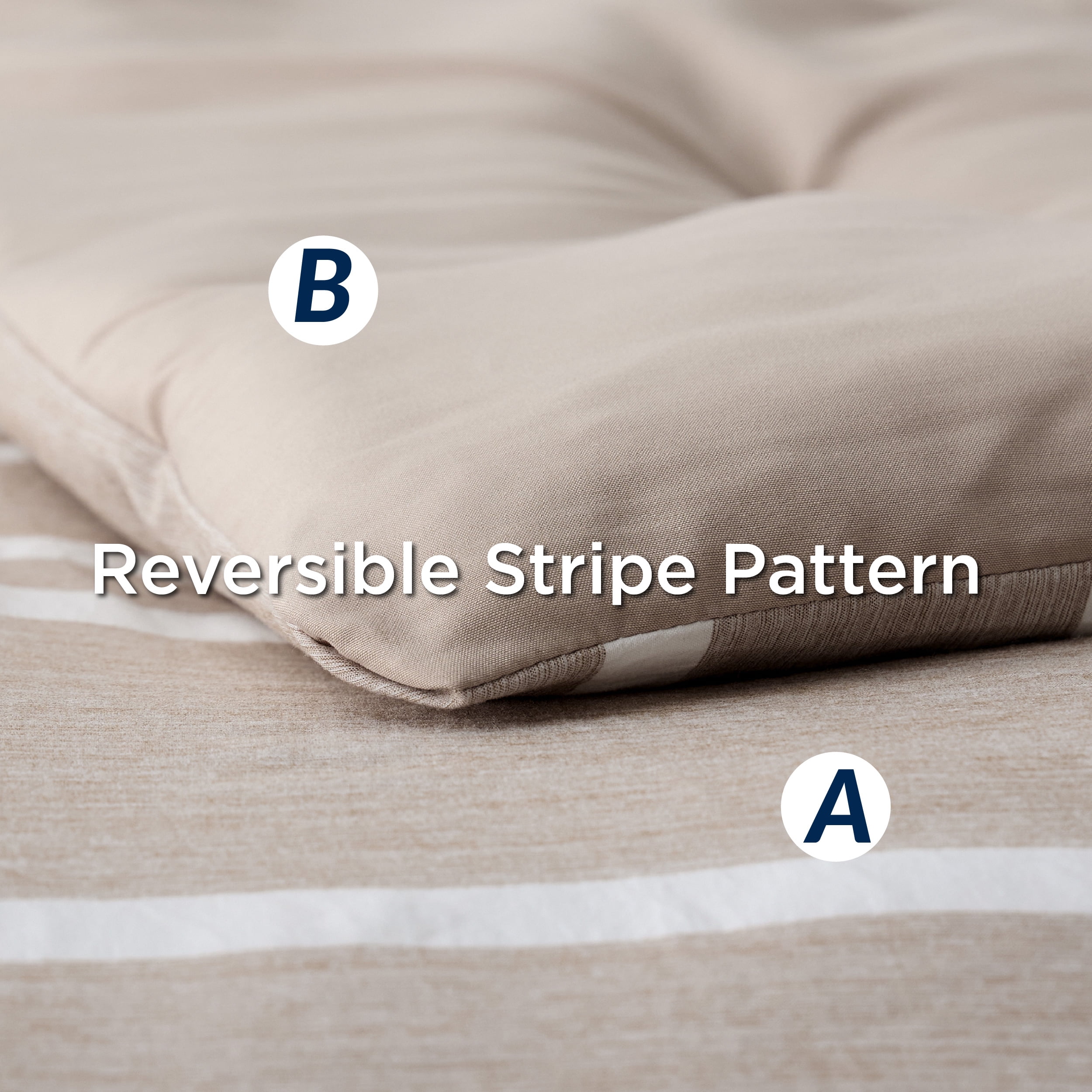 U by Bedsure Full Comforter Set, 7 Pieces Brown White Striped Bedding Sets All Season, Bed in a Bag with Comforter, Sheets, Pillowcases & Shams