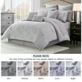 thumbnail image 3 of Lanco Luxury 13 Piece Lilac Grey Comforter Set , Queen Size Jacquard Bedding , All Season Floral Bedding Set , Bed Skirt, Pillows & Shams, 3 of 7