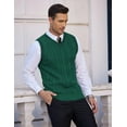 thumbnail image 4 of COOFANDY Men's Cotton Sweater Vest V Neck Casual Sleeveless Knitted Sweater, 4 of 6