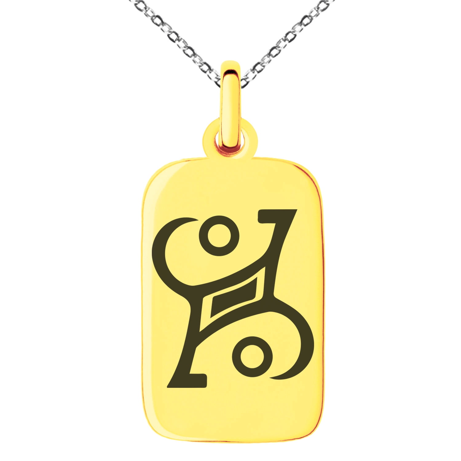 Stainless Steel Enchanting Magic Rune Engraved Small Rectangle Dog Tag