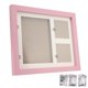thumbnail image 4 of Kit de huellas de pata de perro y gato, marco de pared para mascotas, para dueño de perro, dueño de gato, amantes de las mascotas, marco blanco barro rosa, 4 of 5