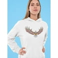 thumbnail image 2 of Eagle With Patterns Inside Hoodie Women -Image by Shutterstock, Female XX-Large, 2 of 4