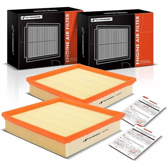 A-Premium 2-PC Engine Air Filter Compatible with Buick Allure, LaCrosse & Chevrolet Impala, Monte Carlo & Pontiac Grand Prix, 2005-2011, V8 5.3L, Flexible Panel, Replace# 10350737