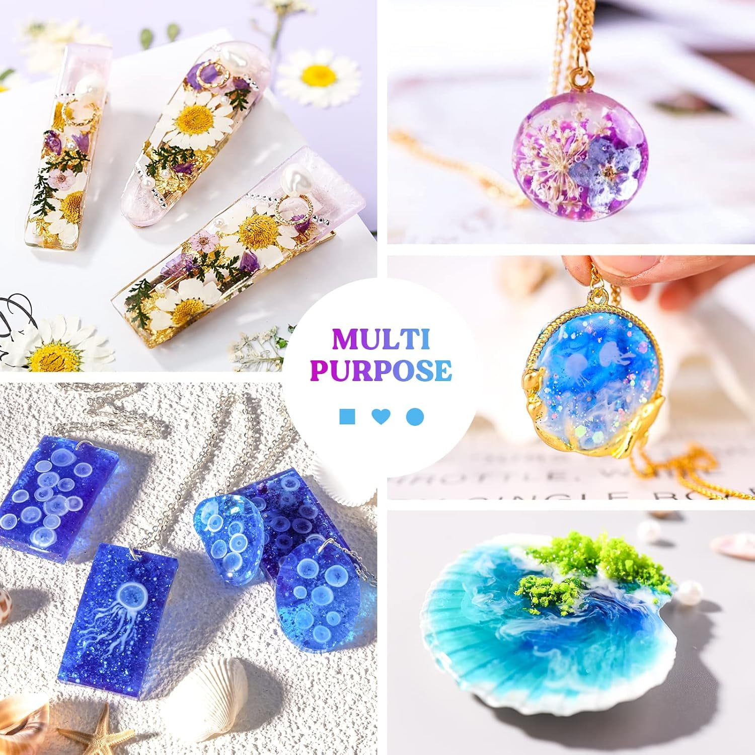 LET'S RESIN All-In-One Jewelry Making Kit - 153Pcs Clear Resin with UV Lamp & Accessories for Keychains & Diy Jewelry, Gift UV Resin for Beginners