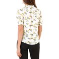 thumbnail image 3 of INSPIRE CHIC Women's Short Sleeve Ruffle Trim Neck Floral Print Blouses, 3 of 6