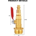 thumbnail image 2 of PLUHKN-RV Winterize/Winterization Blowout Adapter - Brass with Ball Valve, 1/4" Male Quick Connect to 3/4" Female GHT Garden Hose Thread, 2 of 4
