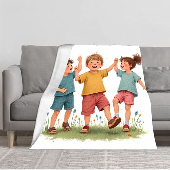 Cozy Durable Soft Flannel Blanket - Perfect for Sofa Travel Bed & Chair - Stylish Floral Pattern Design with Yellow Flowers for Warmth and Comfort