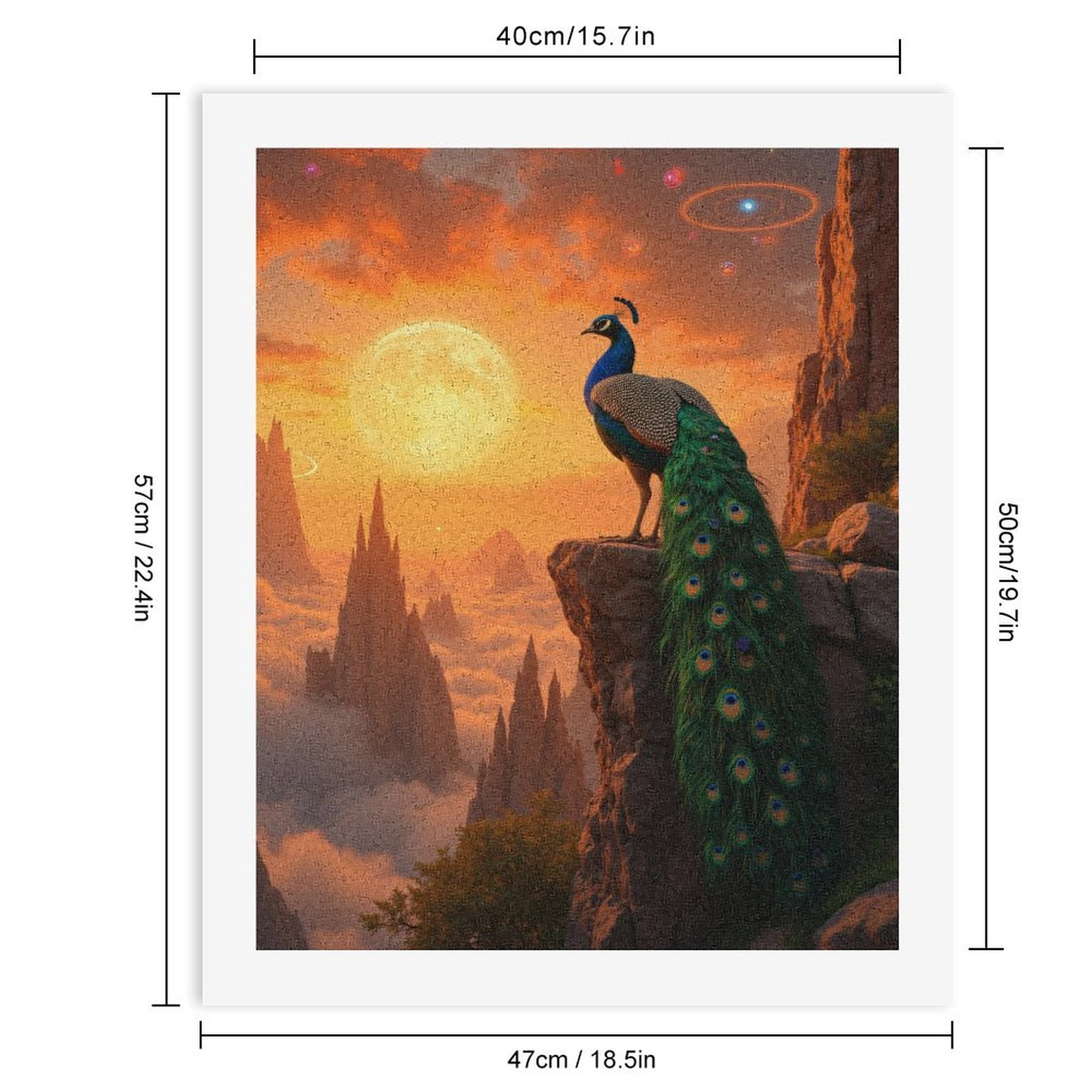 Paint by Numbers Kit for Adults, Peacock At Sunset Cliff Visions Paint by Numbers, Easy Paint by Numbers Kit for Adults Beginner, DIY Adult Paint by Number Kits on Canvas, Home Decor