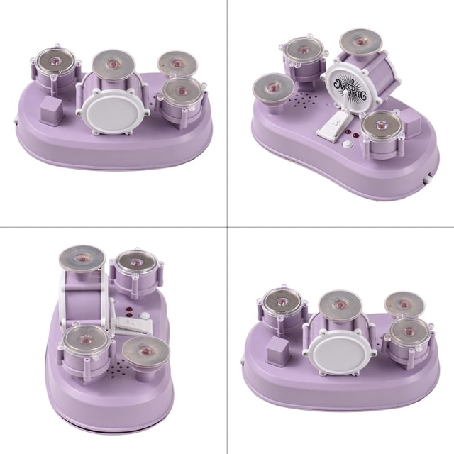 Ensemble de Tambour Réaliste Expérience de Tambourage Dextérité de la Main Mini Ensemble de Tambour Violet