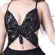 thumbnail image 5 of Top corto de mariposa con lentejuelas brillantes, camiseta sin mangas tribal para discoteca, ropa de baile, sujetador halter Negro, 5 of 9