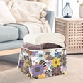thumbnail image 3 of Yayeee Collapsible Cube Storage Bin with Lid Fabric Closet Decorative Basket with Handles, Colorful Flowers, 3 of 7