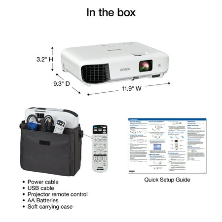 Epson - EX3280 3LCD XGA Projector with Built-in Speaker - White