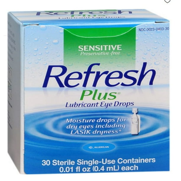 Refresh Plus Eye Lubricant, 0.01 oz. Eye Drops, 00023040330 Box of 30
