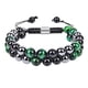 thumbnail image 1 of Pulsera triple para hombre y mujer con cristal verde, cristal negro y cuentas de cristal natural para la buena suerte y la felicidad, 1 of 6
