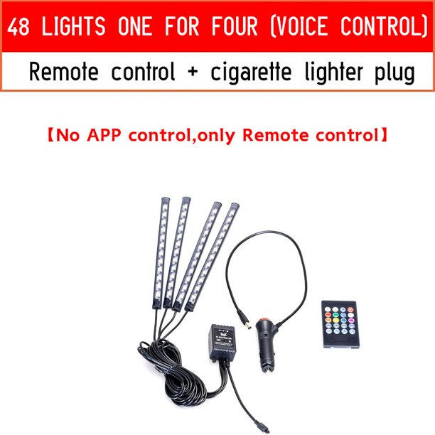 Luz Led ambiental para pies de coche con USB, iluminación de Ambiente de neón, retroiluminación, aplicación de Control de música, RGB, luz de ambiente decorativa para Interior automático