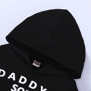 4T Baby Boys Clothes 5T Boys 2PCS Fall Winter Outfits Letter Print Toddler Boys Long Sleeve Hoodie Top Jeans Pants Set Black