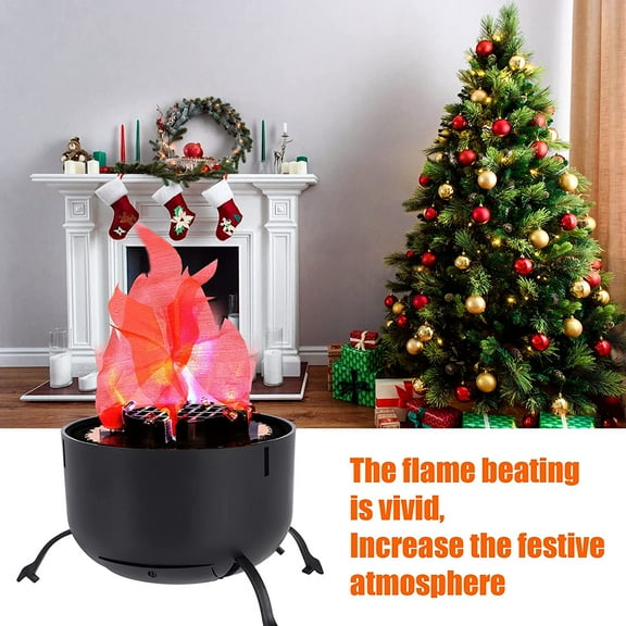 SHANNA Battery Operated Fake Fire Lamp,3D Artificial Fire Flames 4 in 1 Campfire Realistic Effect Light Faux Table Top Flame Bowl Hanging Flame Light for Christmas Halloween Stage Club Decor