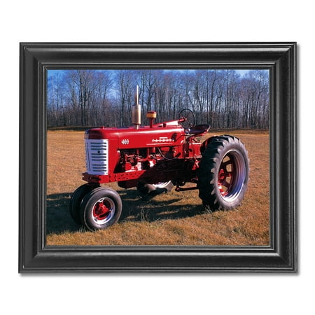 Large Frame Tractor - Red Farmall Model 400 Farm Tractor Photo Wall Picture Black Framed