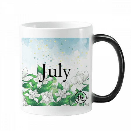 

Qinxiang Gardenia July Design Pattern Mug Changing Color Cup Morphing Heat Sensitive 12oz