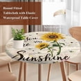 thumbnail image 4 of Sunflowers Round Tablecloth, Fitted Table Cover with Elastic for 45"-54" Round Tables, Farmhouse Retro Botanical Floral Bee Love Heart Table Cloth Outdoor Indoor Dinning Party Waterproof Tablecloths, 4 of 7