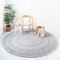 thumbnail image 1 of Unique Loom 3142722 8 x 8 ft. Braided Chindi Round Rug, Gray, 1 of 1
