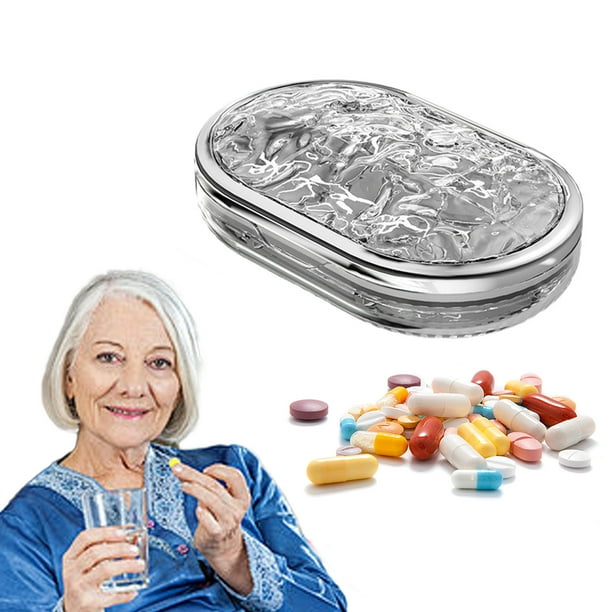 Organizador de vitaminas hermético extragrande - Pastillero portátil para viajes y uso doméstico, 4 compartimentos, plástico gris transparente, 11 x 7 x 2,9 cm
