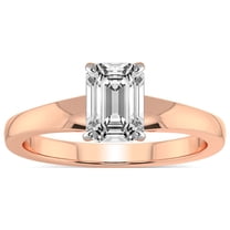 5 Carat IGI Certified Emerald Shape Lab Grown Diamond Engagement Ring | 14K Rose Gold | Arielle Solitaire Diamond Ring | FG-VS1-VS2 Quality Friendly Diamonds