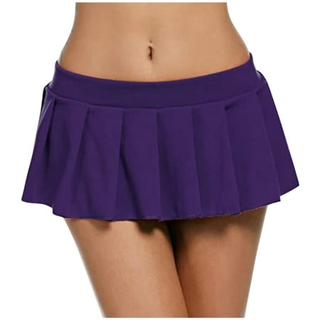 Women s Skirt Role Play Pleated Mini Skirt Ruffle Lingerie for SchoolMiniskirt