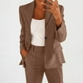 thumbnail image 2 of Levmjia Suit Coat for Women Dressy Lapel Collar Single Button Blazer Business Office Work Casual Outfits Slim Fit (Only Coat) Brown,XXL, 2 of 6