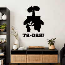 Ta Dah! - Kids Movie Wall-E Character Cute Wall E Silhouette Quotes Quote Plant In A Boot Silhouette Vinyl Wall Decal Wall Sticker Wall Art Decoration Home Room Bedroom Classroom Size (10x8 inch)