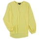 thumbnail image 1 of INC Blusa con cuello dividido para mujer, amarillo, extragrande, 1 of 2