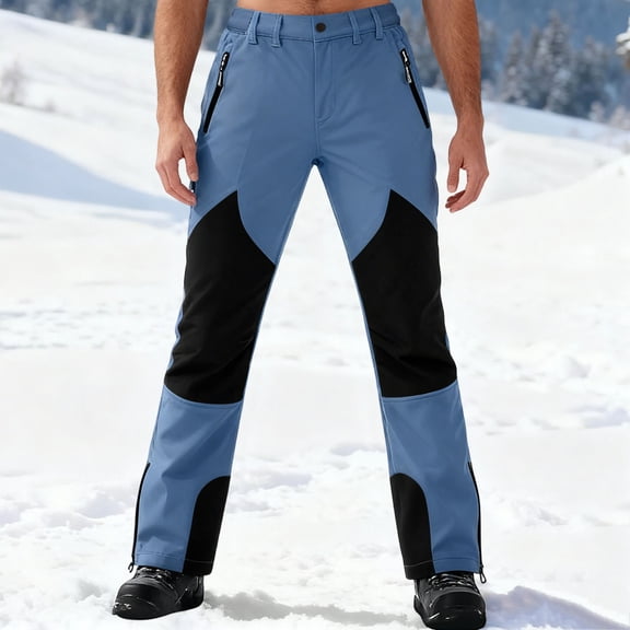 Xdegoge Mens Ski Pants Slim Fit Waterproof Insulated Windproof Thick Winter Warm Snow Pant Outdoor Sport Cold Weather Hiking Skiing Snowboarding Snowpants with Pockets