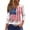 Red, variant on Women's Patriotic Star Print 250th Anniversary USA Shirt V-Neck Button 3/4 Sleeve T-Shirt