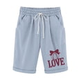 thumbnail image 1 of Pantalones Cortos de Verano para las Mujeres de Cintura Alta Estampado Elástico Cordón de Cintura, Casual Bolsillos Pantalones de Pijama, 1 of 4