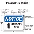 thumbnail image 2 of (2 Pack) Nitrogen Gas OSHA Notice Sign 14 Inch X 10 Inch Indoor / Outdoor Rust-Free Aluminum Metal Signs for Workplace, Workshop, and Construction Site, Made in the USA, 2 of 8
