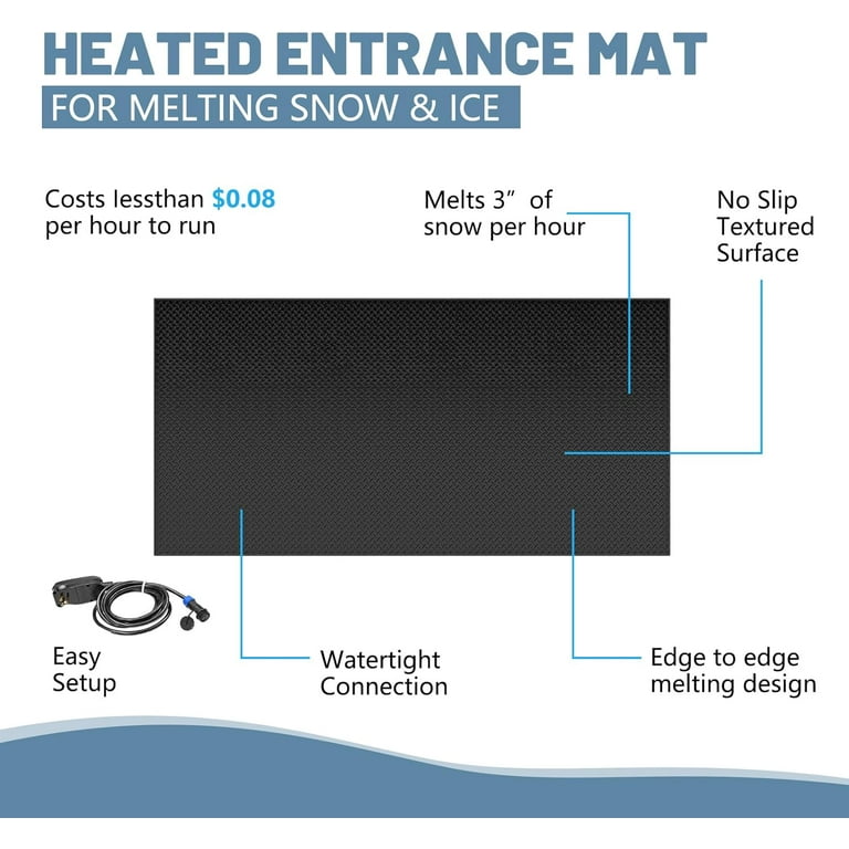 Summerstep 2' x 3' Residential Snow Melting Heated Door Mat, Rugged  Anti-Slip Rubber Mat DM24x36C-RES - The Home Depot