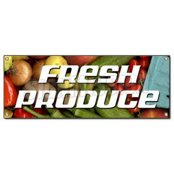Fresh Produce Banner Sign - Stand Farmers Market