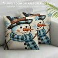 thumbnail image 3 of COMIO  Hello Winter Snowman Decorative Throw Pillow Covers Let It Snow Christmas Tree Blue Buffalo Plaid Outdoor Pillowcase, Snowflakes Farmhouse Holiday Cushion Case Home Decor, 3 of 5