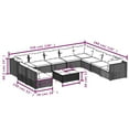 thumbnail image 4 of vidaXL 11 Piece Garden Lounge Set with Cushions Black Poly Rattan, 4 of 5