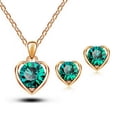 thumbnail image 2 of SmartBy Women's Fashion Jewelry Heart Crystal Pendant Necklace Ear Studs Earrings Set, 2 of 7