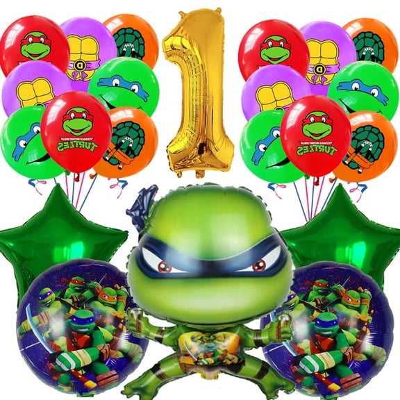 TMNT Teenage Mutant Ninja Turtles Balloons Party Supplies 1st Big Number Decorations Decor Kit Birthday