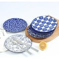 thumbnail image 6 of Ceramic Dessert Plates Set of 6, 6 Inch Appetizer Plates for Kitchen, Microwave & Dishwasher Safe, Vintage Blue, 6 of 6