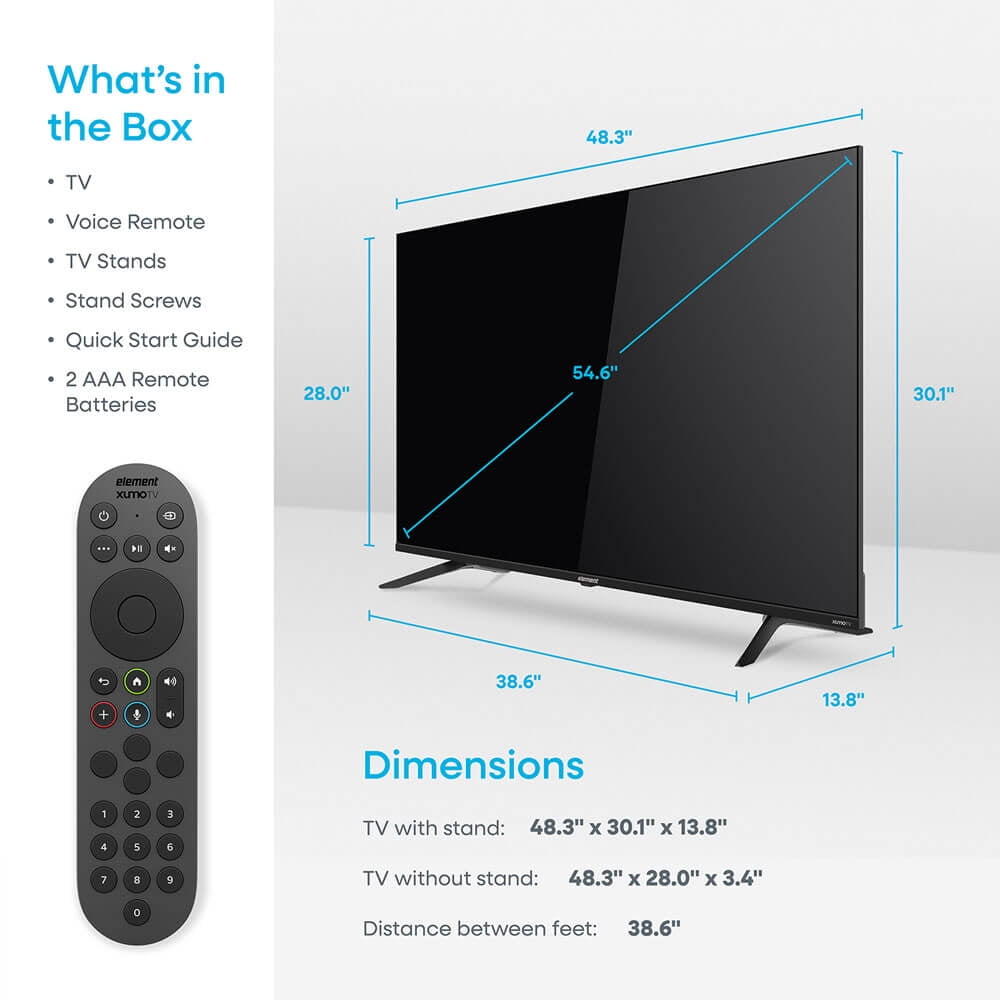 Element E550AE55CG 55 inch Class Revolution Series 4K UHD HDR LED Smart Xumo TV