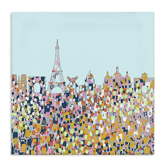 Stupell Industries Abstract Paris City View Abstract Painting Wrapped Canvas Art Print Wall Art, 17 x 17