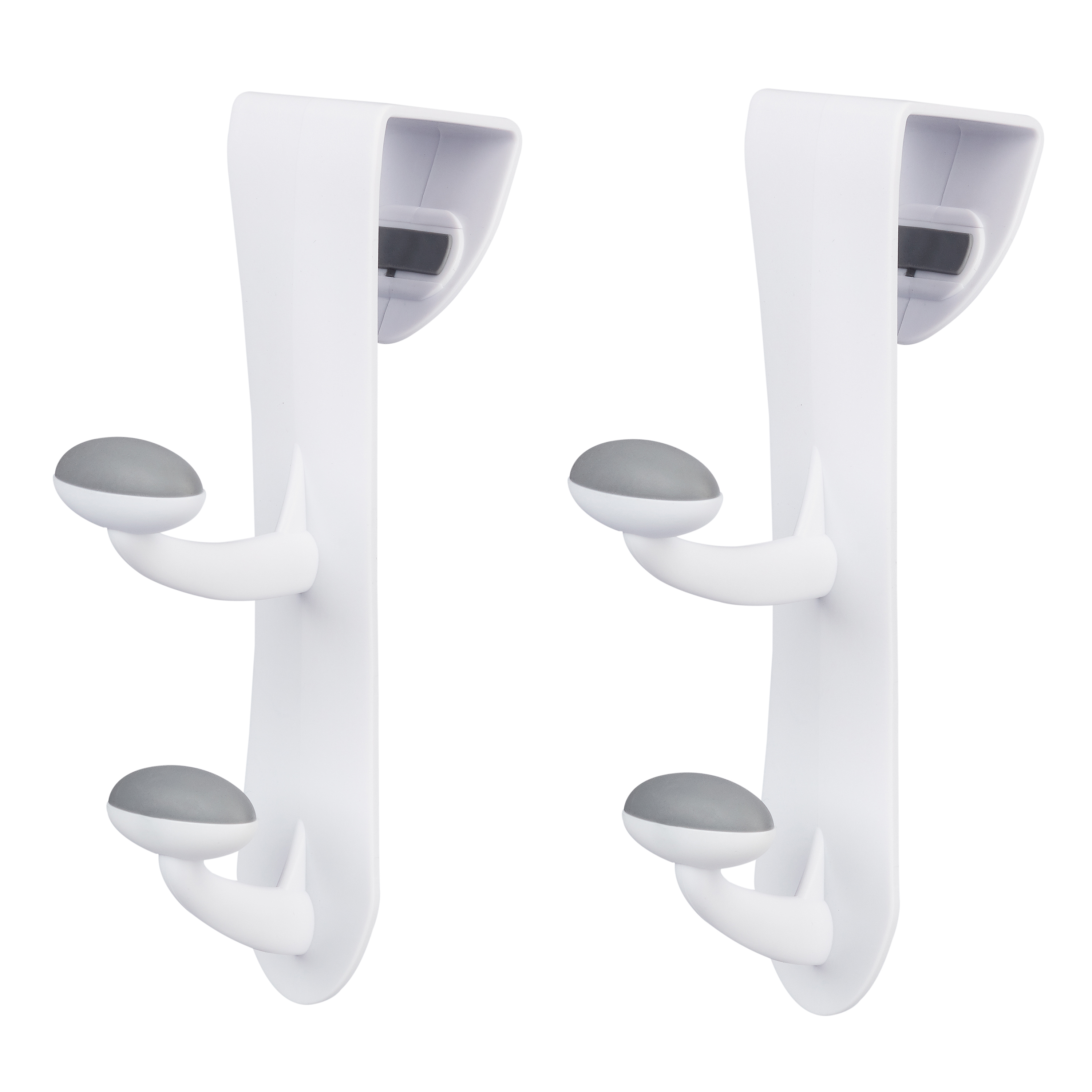 Mainstays Over-the-Door Non-Slip Hooks, 2-Pack, White photo 2