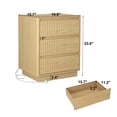 thumbnail image 4 of Leumius 3-Drawer Small Nightstand Set of 2 with Charging Station,Modern Sofa Side Table End Table Wood Storage Cabinet for Living Room,Bedroom,Office,Natural, 4 of 8